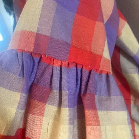Plaid Dress with Ruffle Hem - Picture 2 of 11